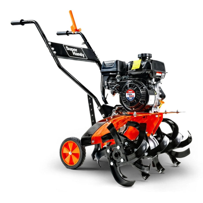 Super Handy GUO093 RotoTiller Cultivator 27” Width 7HP 209cc 4 Stroke Gas Motor 6 Steel Adjustable Tines